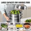 VEVOR Steamer Pot 11in/28cm, 5 Tier Steamer Pot for Cooking with 8.5QT Stock Pot, 3 Vegetable Steamers & 2 Steaming Trays