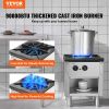 VEVOR Commercial Gas Stove with Cabinet, Propane and Natural Gas Countertop Cooking Stove Range, Stainless Steel Gas Hot Plate