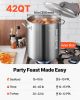 VEVOR Stainless Steel Stockpot, 42 Quart Large Cooking Pots, Cookware Sauce Pot with Basket, Lid, and Handle, Heavy Duty Commercial Grade Stock Pot