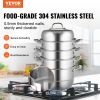VEVOR Steamer Pot 11in/28cm, 5 Tier Steamer Pot for Cooking with 8.5QT Stock Pot, 3 Vegetable Steamers & 2 Steaming Trays