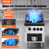 VEVOR Commercial Gas Stove with 2 Burners, Propane and Natural Gas Countertop Cooking Stove Range, Stainless Steel Gas Hot Plate